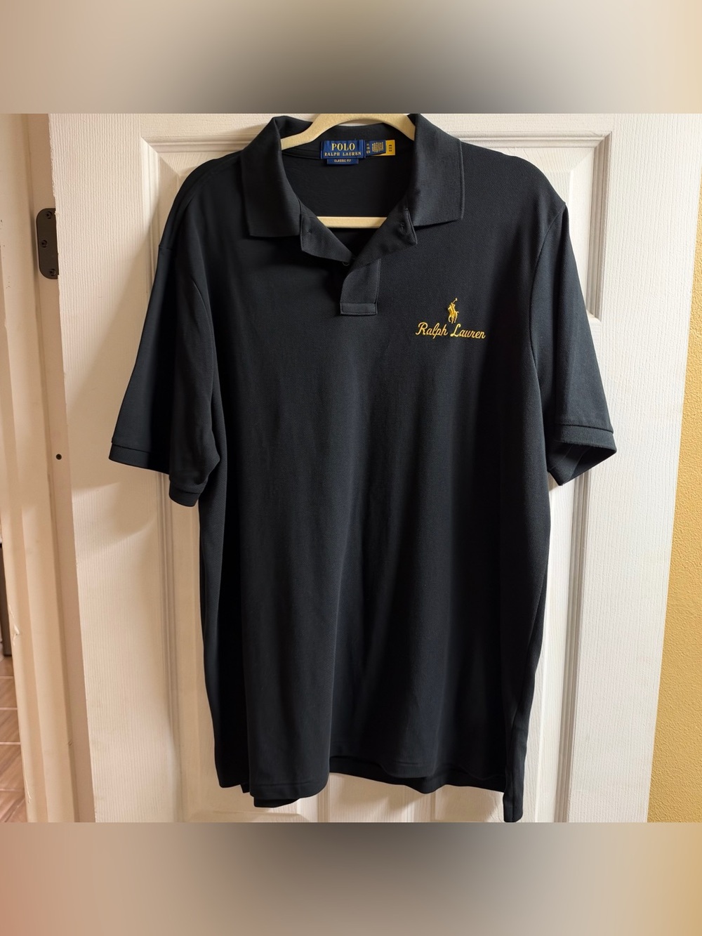 NWOT Ralph Lauren Men's XL Classic Fit Mesh Black Polo RARE GOLD PONY